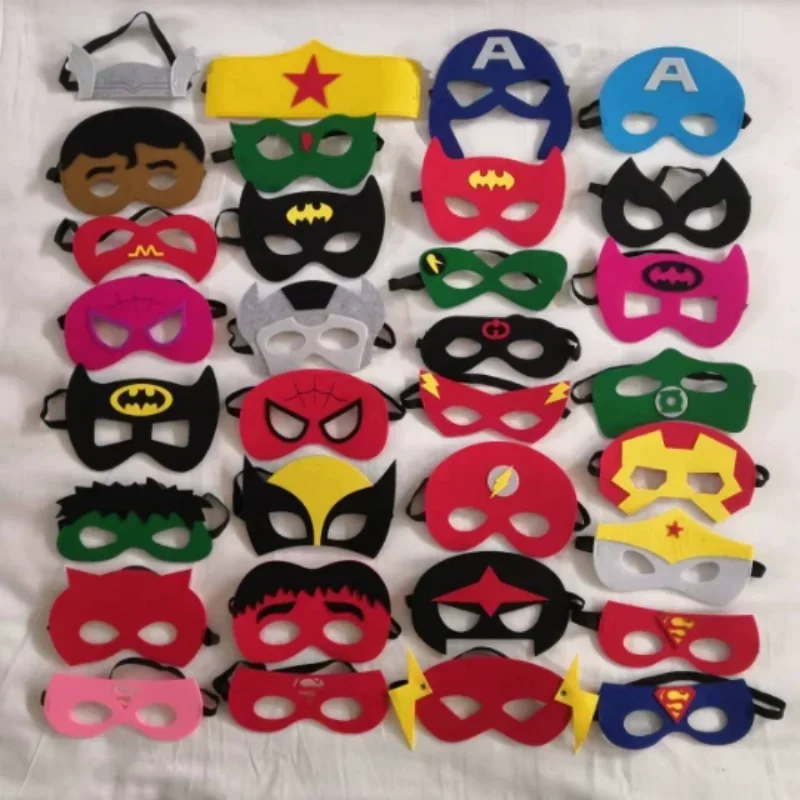 Máscaras de super-herói de Halloween para crianças, vestir fantasias, máscara cosplay, Natal, festa de aniversário, Kids Favor, 32, 28, 10 pcs por lote