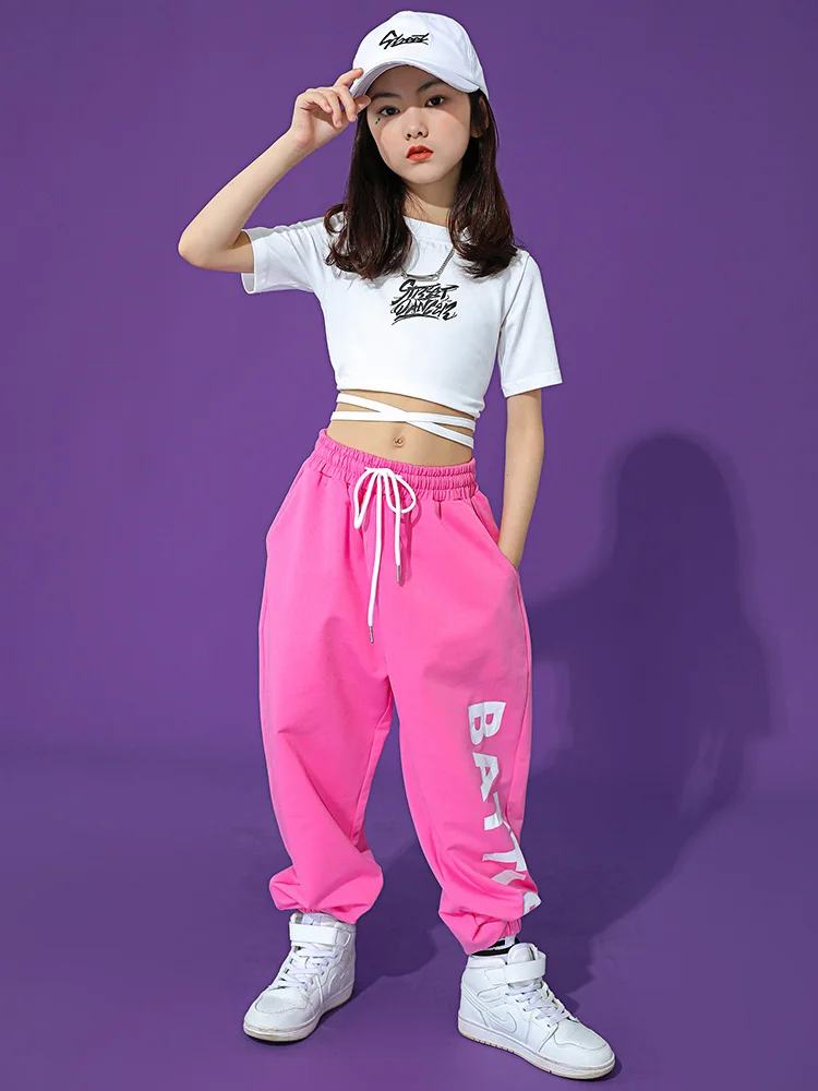 

2023 Fashion Boys Hip-hop Set Girl Jazz Dance Costume Children Performance Clothes Dance Costume Cool Rave Outfits