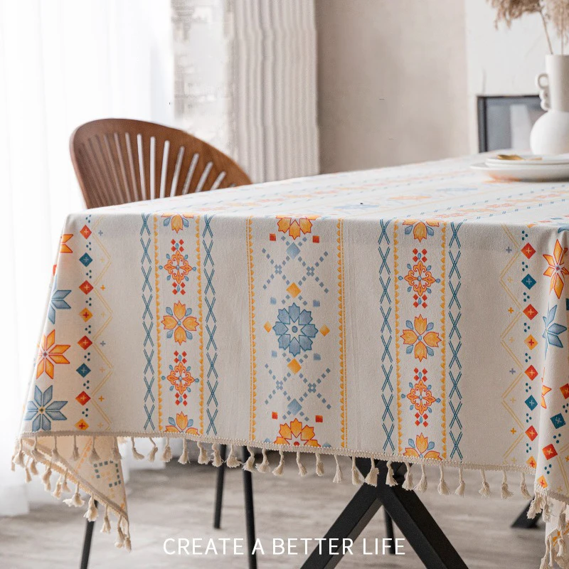 

Scandinavian cotton linen tablecloth waterproof and oilproof hotel restaurant wedding party home dining tablecloth table