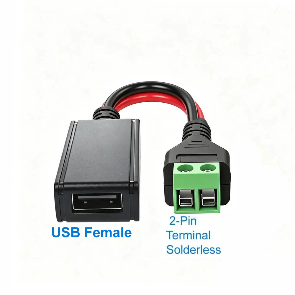 QC3.0 QC2.0 DC-DC 전력 변환기 벅 고속 충전 케이블, XT60/2핀 무납땜 터미널 DC12V-24V - USB 5V 스텝다운 케이블