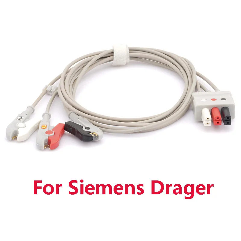 

Use For Siemens Drager Multiparameter Patient Monitors Trunk Extension Cable,ECG EKG 3/5 Snap/Clip/VET-Alligator Clip Leadwire