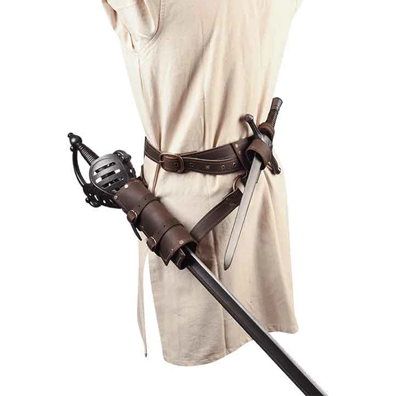 Cavaliere vichingo Cosplay Fantasia Cintura Wasbag Fodero Medievale Rinascimentale Travestimento Accessori per costumi Cintura per oggetti di scena maschili adulti  200000297