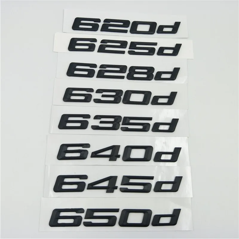 640d Matte Black Trunk Lid Car Rear Badge Emblem Decal Number Letter for BMW 6 Series E63 E64 F12 F13 F06 