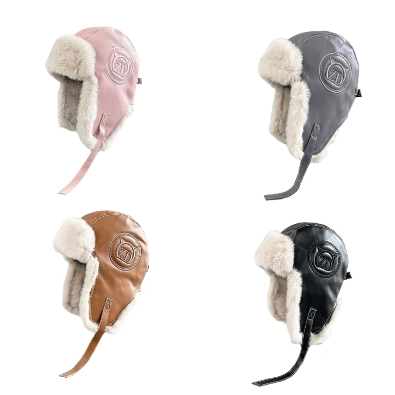 

PU Cap for Women Men Role Play Halloween Party Cosplay Aviators Hat Stage Performances Hat Windproof Warm Headwear