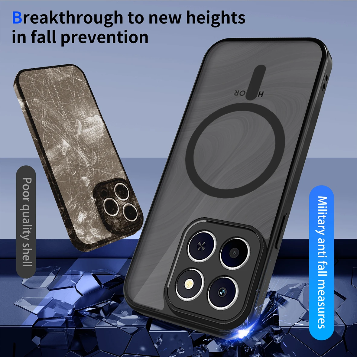 Magnetic Wireless Charging Phone Case with TPU Frame and Matte Back Cover