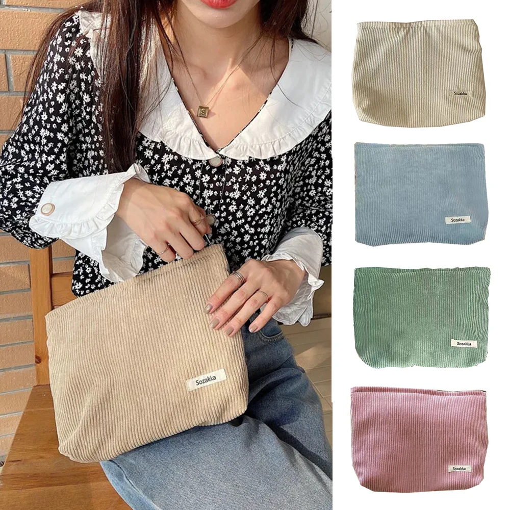 

Вельветовая вместительная уличная косметичка для девушек, женская косметичка, органайзер для туалетных принадлежностей, водонепроницаемые женские чехлы для хранения косметики