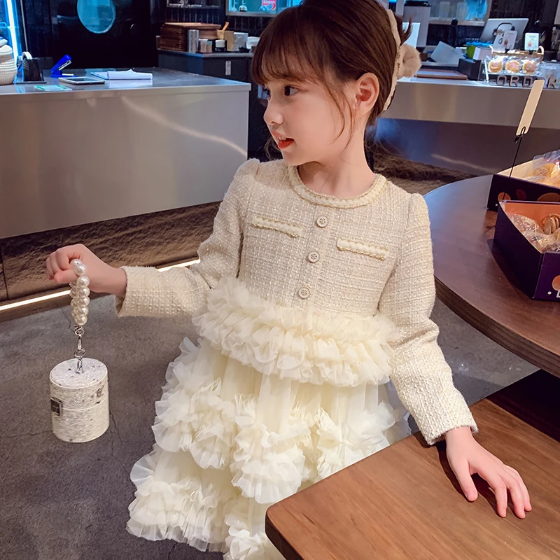 Look Infantil Feminino Vestido De Inverno Para Menina Vestido Para