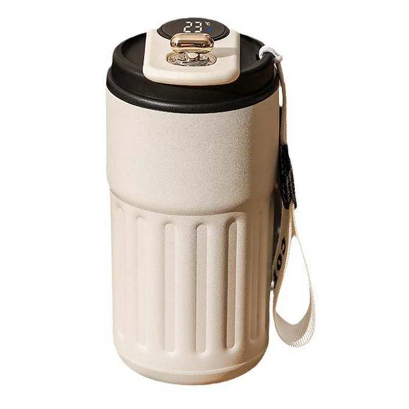 

450ML Smart ThermosBottle Digital LED Temperature Coffee Mug Stainless Steel Thermal Mug Tumbler Mug Portable Flasks,A