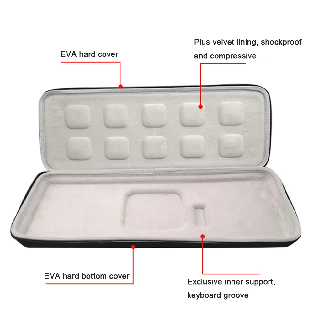 EVA Hard Carry Case For Logitech MX Key Portable Storage Bag Shockproof Protective Shell Wireless Keyboard Storage Organizer Box