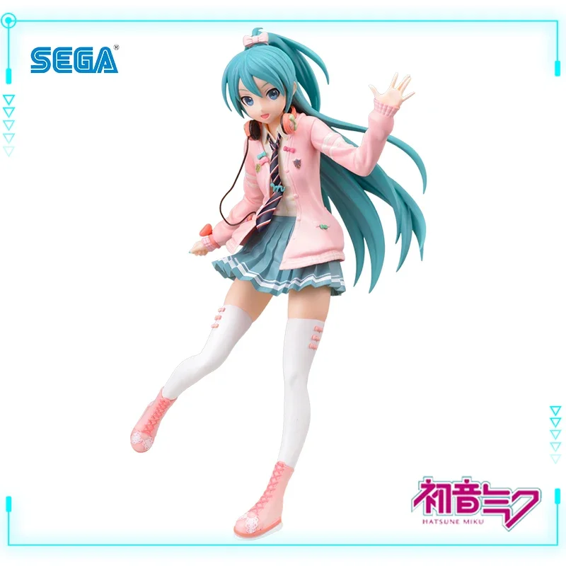 

SEGA Original Genuine Hatsune Miku Project DIVA Arcade Future Tone Virtual Singer Miku Ribbon Girl Ver 23cm Figure Model Toy