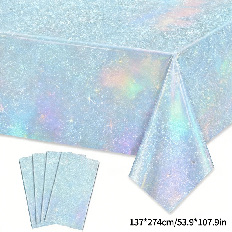 Pink Sequin Table Runner - Iridescent Sparkle Table Decor Laser Sequined Table Runner Glitter Film Tablecloth Disposable Birthday Party Tablecloth Wedding Party Banquet Decoration 7