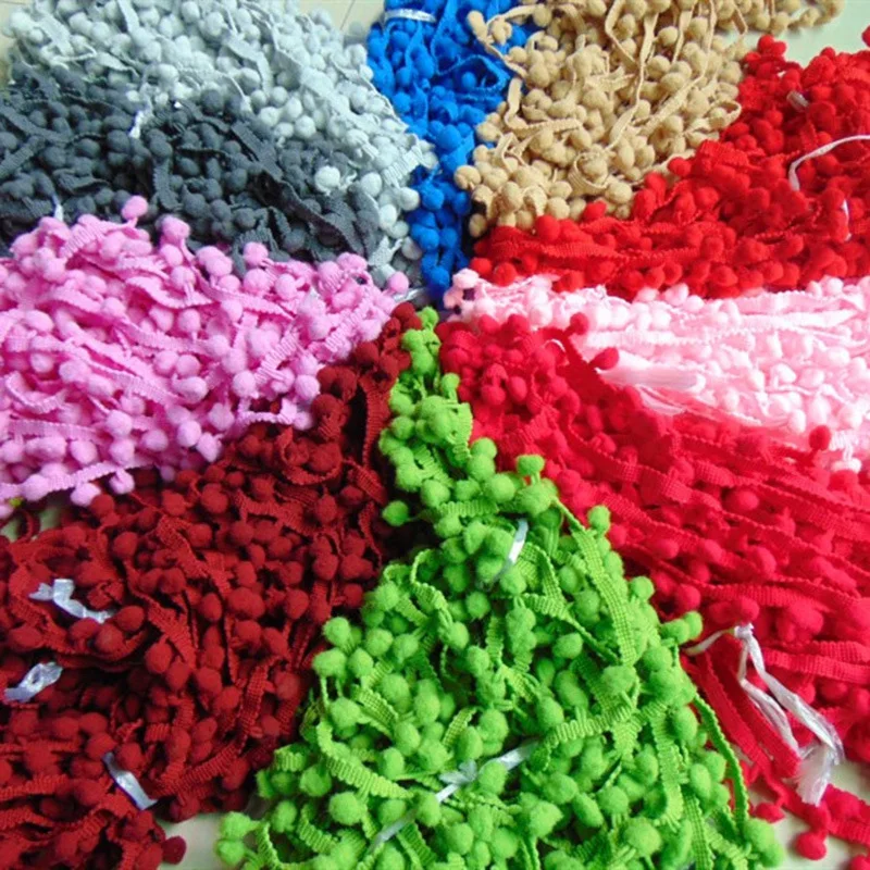 Vibrant Mini Pom Pom Lace Trim for Creative DIY Projects