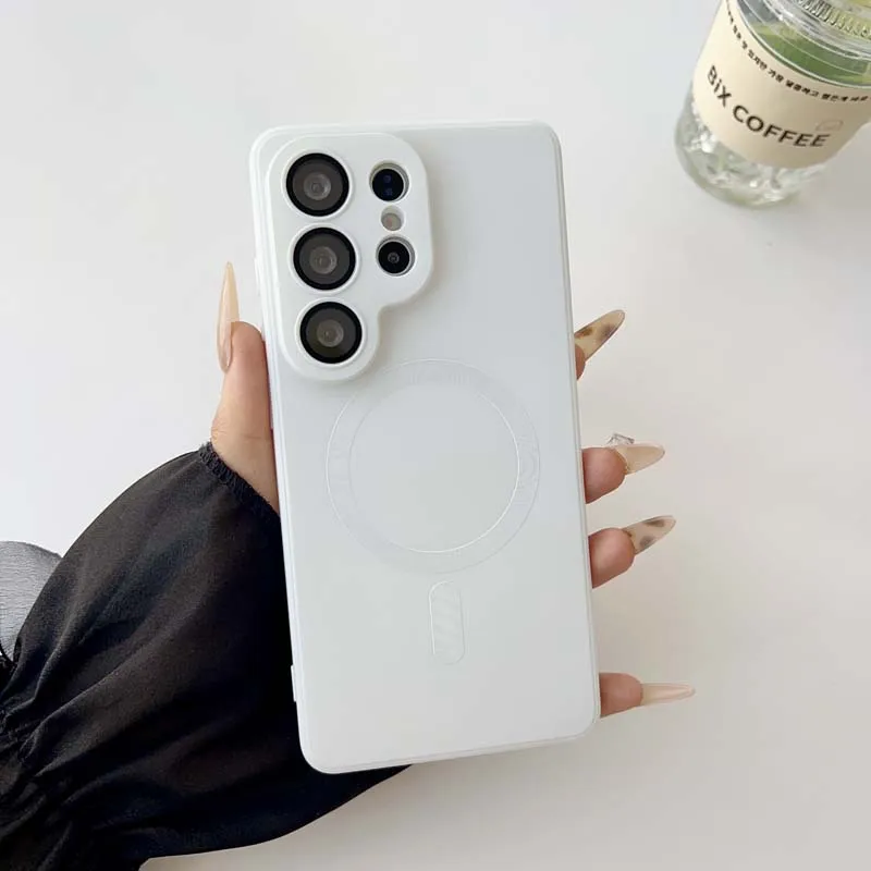 Metallic Magnetic Soft Case with Wireless Charging and Lens Protection