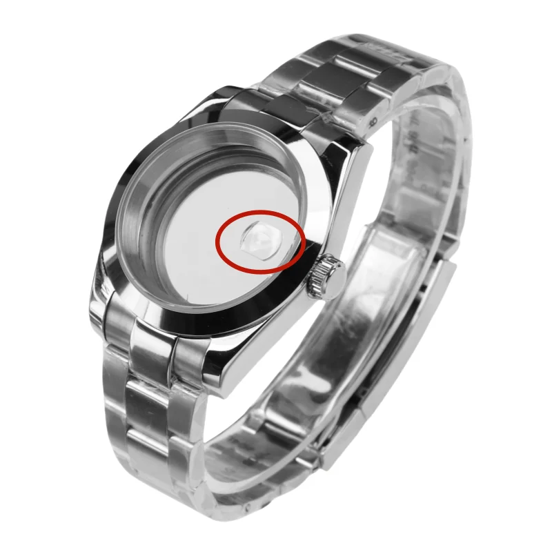 Watch Case Sapphire Crystal Presidential Strap For SEIK Nh35 Nh36 Movement 28.5mm Dial Assembled Watch