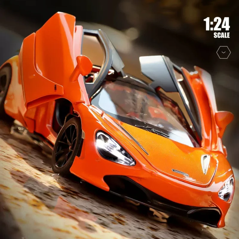 

1:24 Simulation Mclaren 720S Alloy Car Model Sound And Light Pull Back Sports Car Metal Toy Car Boy Collection Decoration Gift