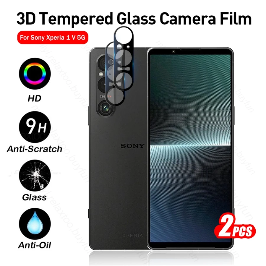 Custodia Protettiva Per Fotocamera Curva 3D 2 Pezzi Per Sony Xperia 1 V 1 V 5G 2023 1127931 6.5 "Cover In Vetro Temperato Per Obiettivo Song Xperia 1 