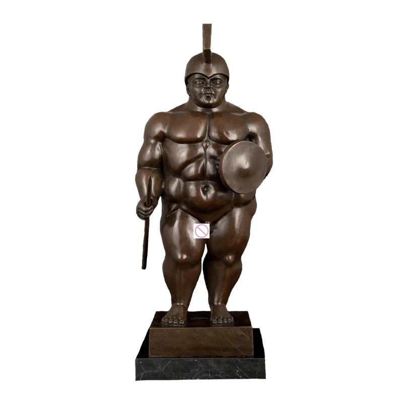 

PY-497 Abstract Bronze Famous Statue Botero reproduction sculpture bronze fat warrior soldier Figurines for collectible