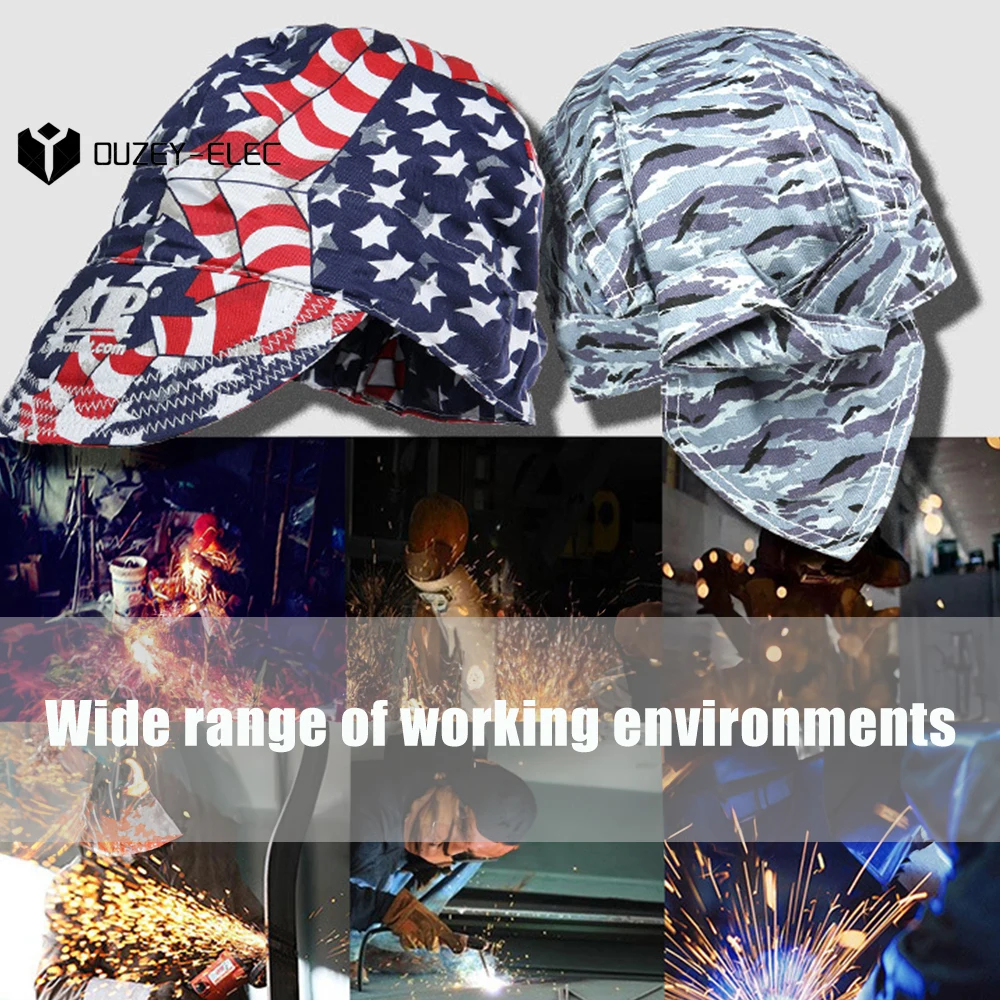 Welding protective gear Welding Hat Sweat Absorption Welders Welding Protective Hat Cap Flame Resistant Head Full Protection Elastic Hoods Safety Cap