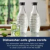 Aqua Fizz Sparkling Water Maker Bundle (Black), with Co2, Glass Carafes, & bubly drops Flavors 4