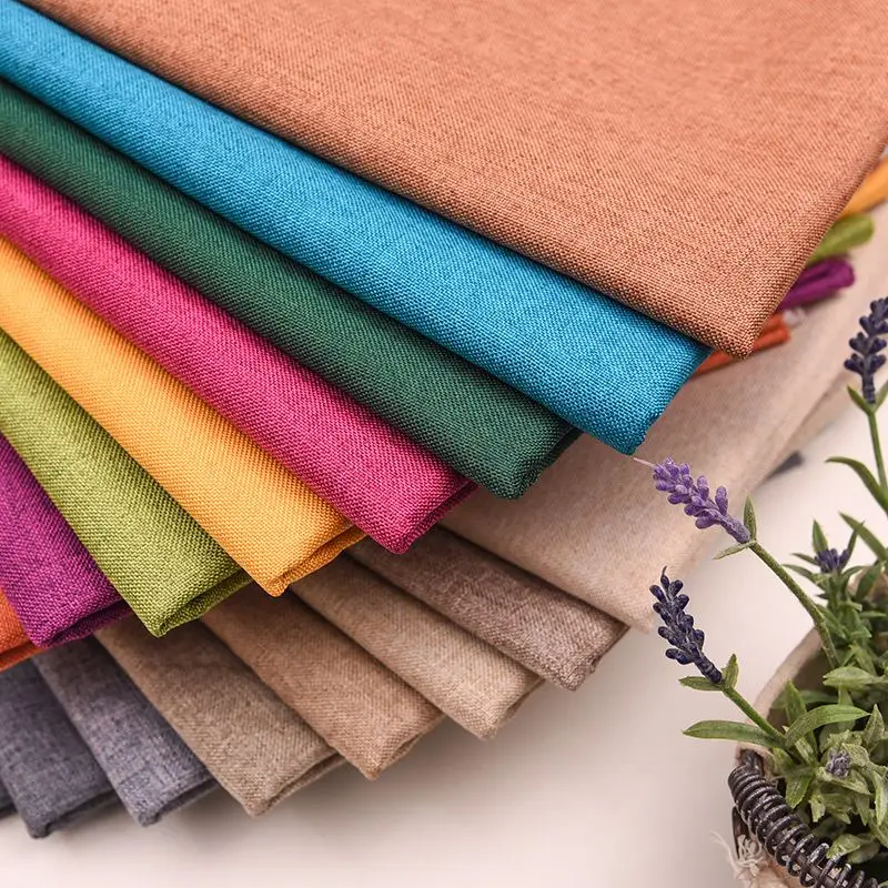 Plain Thickened Cotton Linen Fabric Upholstery By The Meter for Sofa Pillow Cushion Handmade DIY Sewing Encrypt Cloth Beige Gray