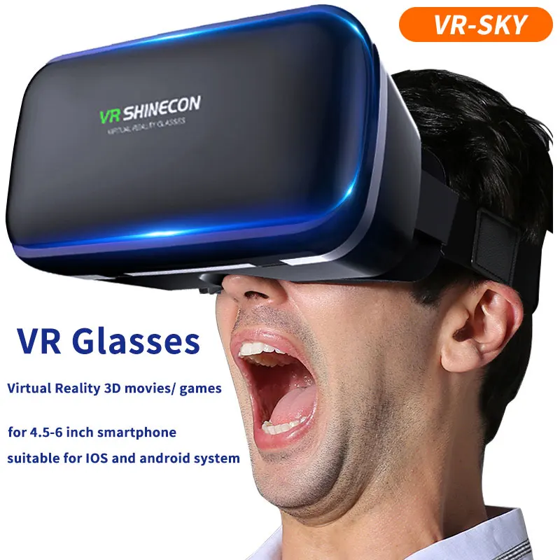 VR virtuální realita 3D brýle skříňka náhlavní helma G04 VR 3D filmů pro IOS Android 4.7-6.5 palec smartphone