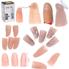 

8 Styles Close Up Vanish Appearing Finger Tricks Props Toys Funny Prank Party Favor Fake Soft Thumb Tip Finger Fake Magic Trick