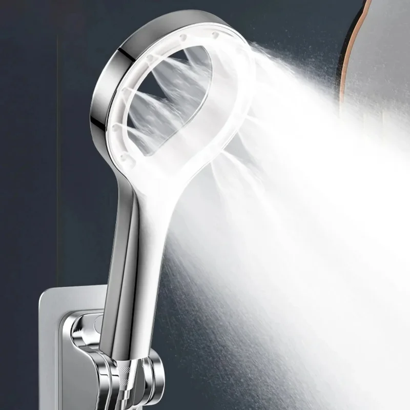 Pressurized Shower Head Water Saving Single Mode High Pressure Message Big Panel Booster Mixer Bathroom Faucet Accessories