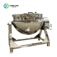 Marmite industrielle électrique à double enveloppe de 50-1000L, cuve de cuisson inclinable pour confitures, sauces, viandes, personnalisable, vente en gros FL 1