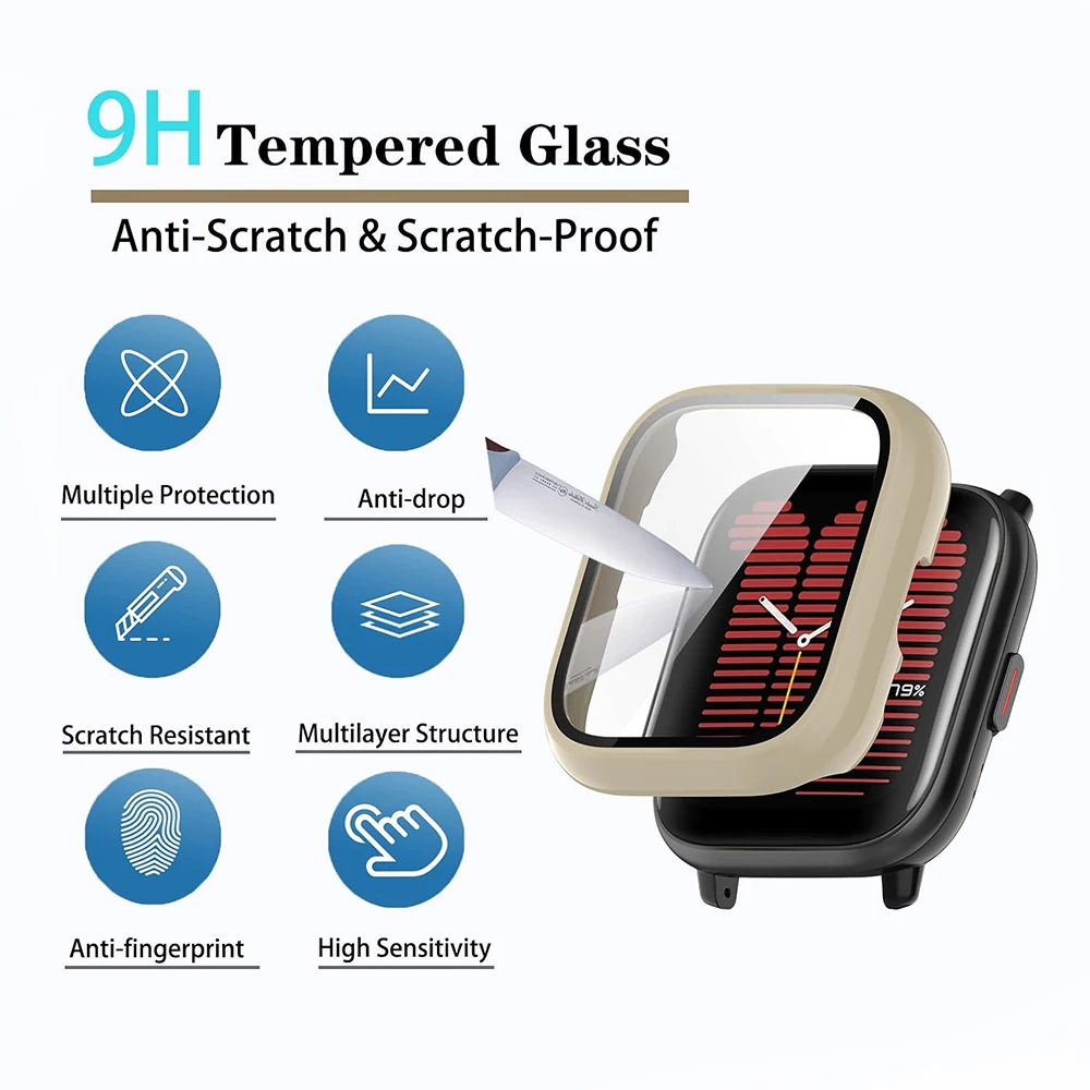 Durable Bumper Case with Tempered Glass Screen Protector and Anti-Scratch Coating.