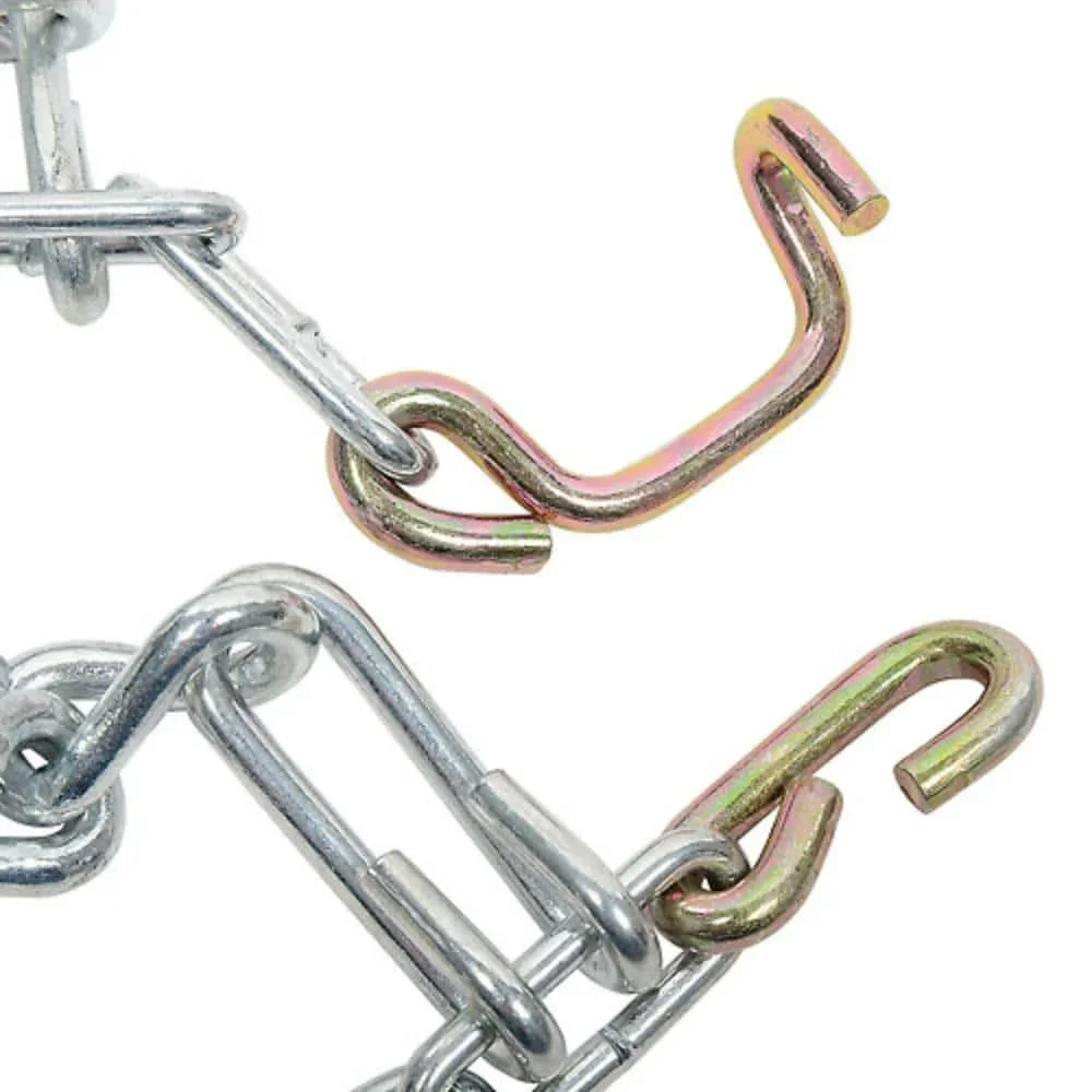 US 4.00x4.80x8, 4.00/4.80x8 in. 2-Link Tire Chains, Replace Peerless 1061556, Zinc Plated Chains, Set of 2