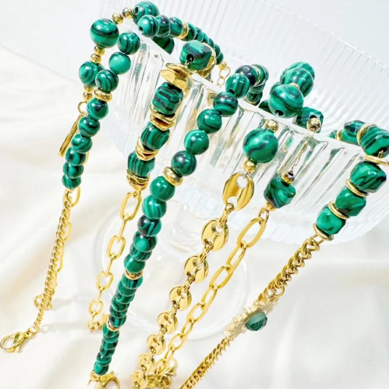 

Green Malachite Pattern Bracelet