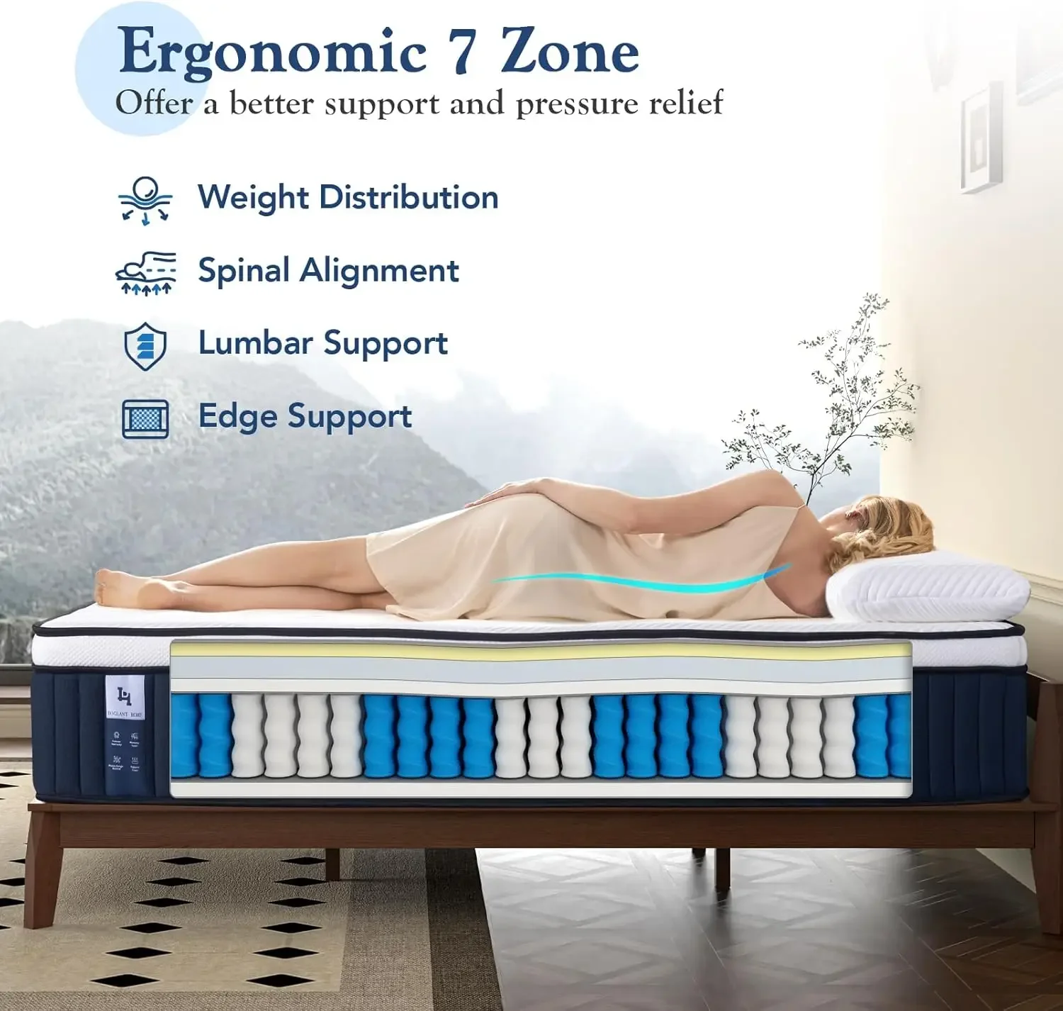 Children's Mattresses Full Mattresses 14 Inch Hybrid Soft Medium Plush Memory Foam Mattress Full Size Mattress