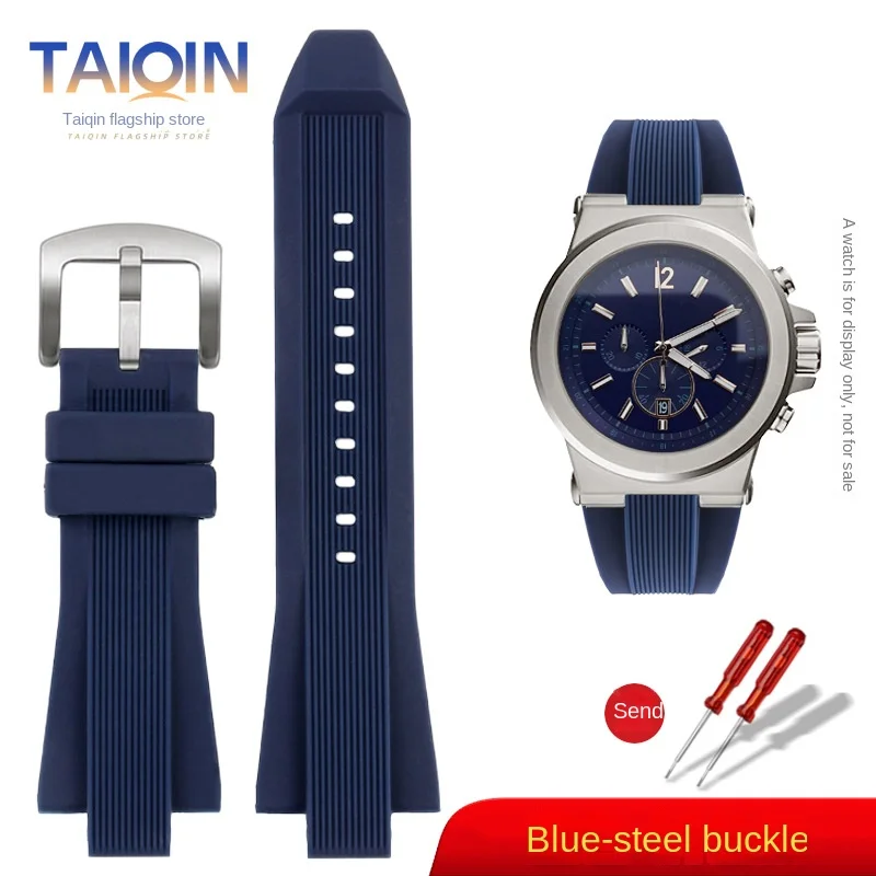 Orange and Blue Silicone Watch Strap - Men's Stylish Replacement Bracelet