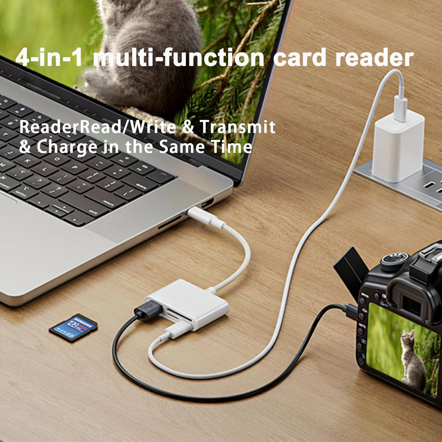 4 in 1 USB OTG Card Reader Compatible SD/TF Card Camera Memory for iPhone Samsung huawei xiaomi Fast Charging Type C Port card reader sd card reader