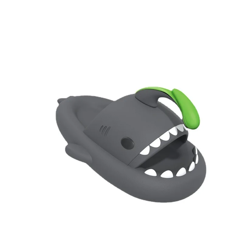Women Slippers Luminous Shark Slippers Women Lantern Fish Slides Summer Adults Street Outdoor Beach Thick Sole Cool Cloud Flip Flops