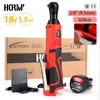 Hormy 3/8 Inch Cordless Electric Wrench 65Nm Right Angle Ratchet Wrenches 18V Rechargeable Car Repair Tool Set Angle Wrench 1