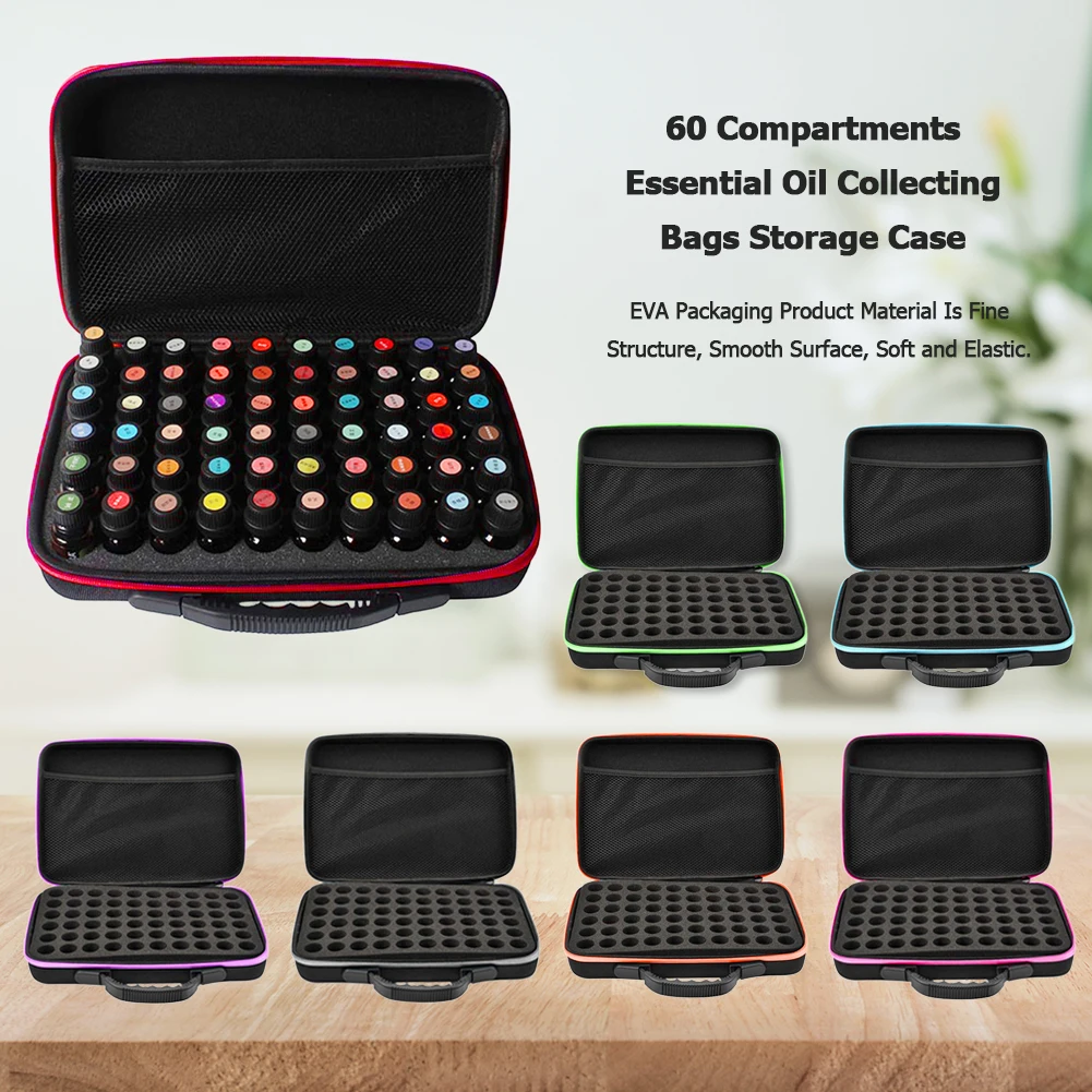 60/30 Bottles Essential Oil Case 15/10ml Essential Oil Collecting Bags Portable Storage Bag Perfume Bottle Travel Carrying Case