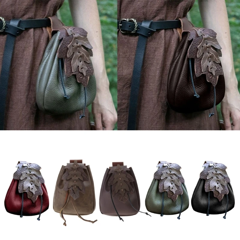 

Leather Medieval Waist Pack, Vintage Handwork Belt Pouch Waist Bag Leather Belt Pouch Medieval Pouch Nordic Embossed Bag