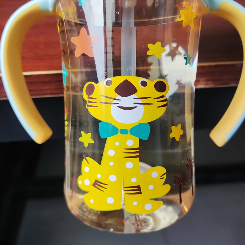 Food-grade Baby Milk Bottle Baby Bottles Cartoon-design Feeding Bottle 7-inch Height Kids Children Bottles Durable