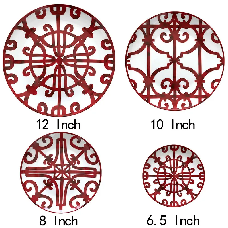 Ceramic Dessert Plates Ceramic Plate Hand-Painted Red Art Creative Round Ins Style Tableware H Dinner Plates Set Charger Plates For Wedding Pasta