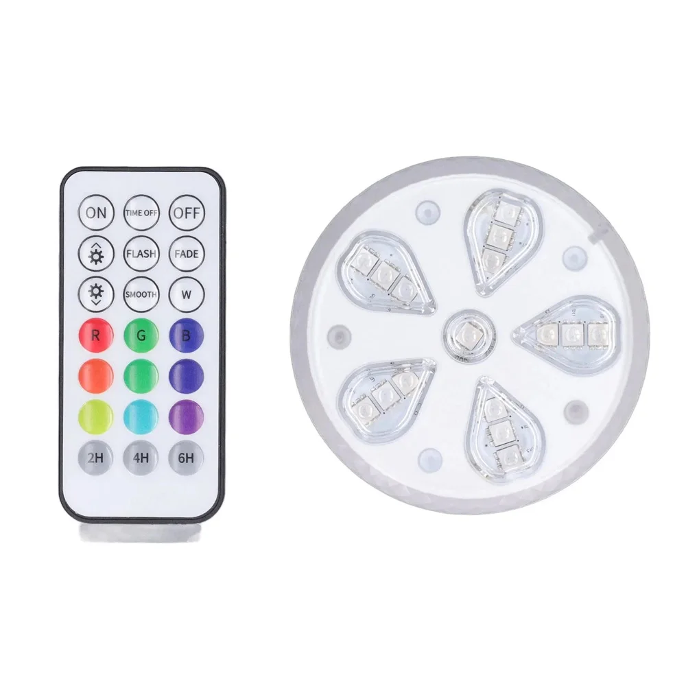 

Battery Powered Submersible Light RGB Color IP68 Waterproof Pool Lamp &Remote &Timer for Aquarium Fountain Vase