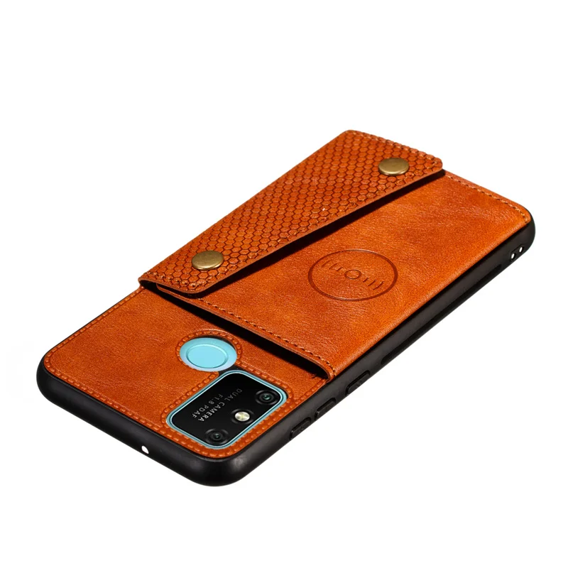 Magnetic Card Holder Leather Wallet Phone Case with Back Cover