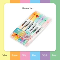 Vibrant Pastel Double - Ended Highlighter Set - 6 Bright Colors for School and Office Use (6 Colors)