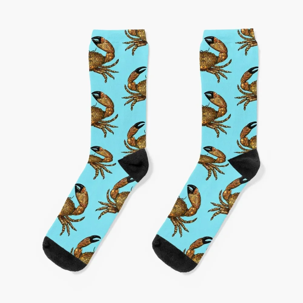 

Stone Rock'd Stone Crab by Sharon Cummings Socks funny sock sheer halloween floral Socks Men Women's