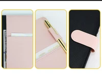 New A5 color-blocking large-ring binder 6 Ring Refillable Notebook Binder Planner Cover, PU Leather Loose Leaf 6