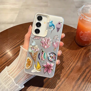 Ice Cream Gem Phone Case For Samsung GalaxSamsung Note 20 Ultra S20 S21 S22 Plus Case Funda For Samsung S23 S24 S25 Plus FE Cover Case Funda 2