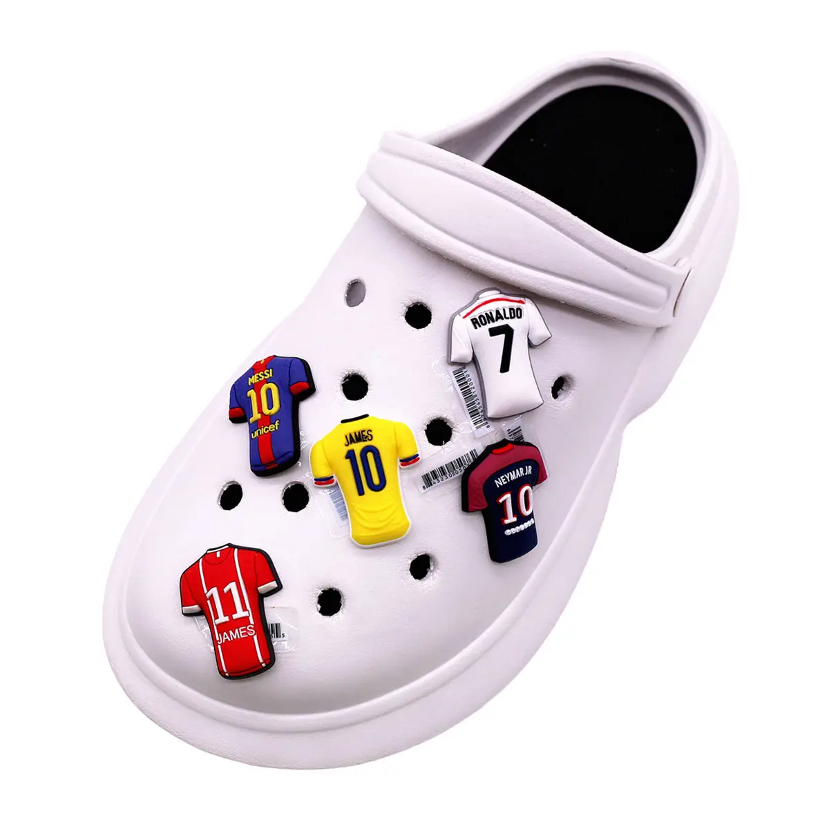Shoe Charms 1 Pcs Original Soccer Jersey PVC Shoe Charms Designer Sandals Upper Decorations Accessories Football Clothes Shapes Clogs Buckle