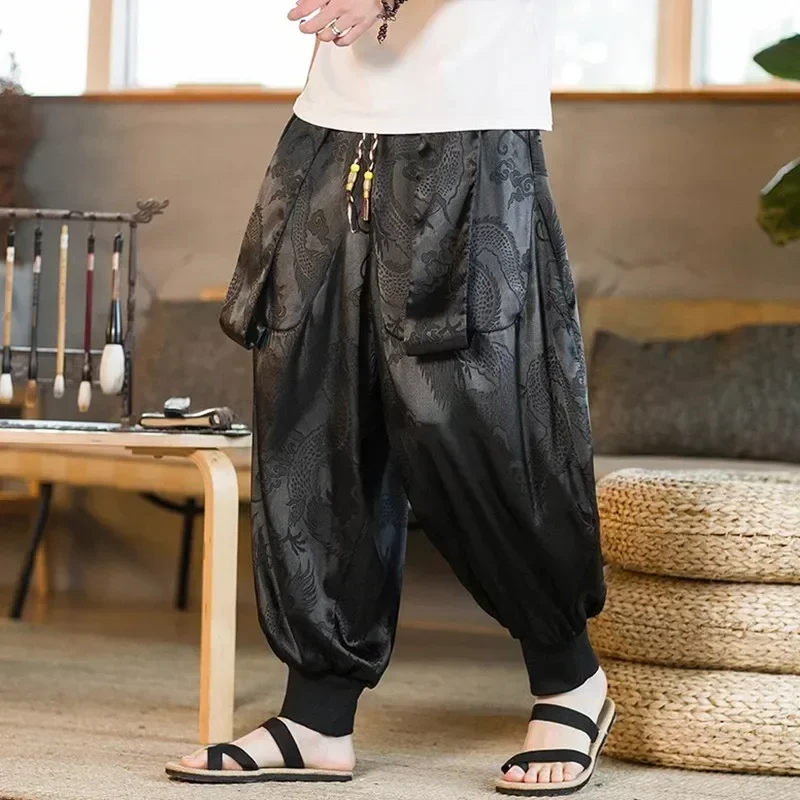 Pantalones bombachos Retro con patrón de dragón para hombre, Jogging,  Hip-hop, Street Beat, estilo Harajuku, pantalones casuales, 5XL - AliExpress