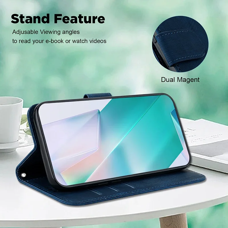 Leather Flip Wallet Phone Case with Stand Feature – Premium Protective Cover