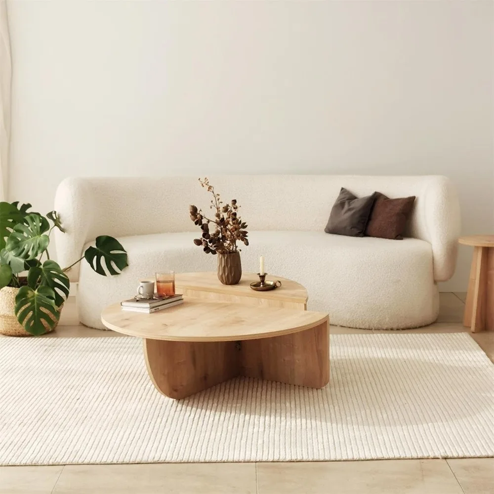 Modern Wooden Nesting Coffee Table Set